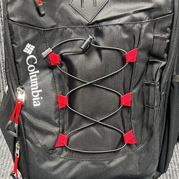 Columbia Diablo Creek Backpack Diaper Bag Thermal Change Mat Black Red Pockets - Picture 4 of 16